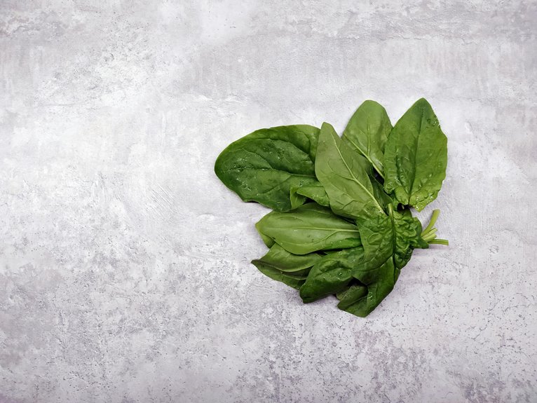 spinach iron rich low calories